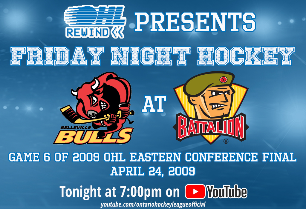 OHLHockey's tweet photo. We've got a good one in store for #FridayNightHockey!

@PKSubban1 and the Belleville Bulls take on @Matt9Duchene and the @OHLBattalion in Game 6 of the 2009 Eastern Conference Championship Series, live at 7:00pm on @YouTube.

🎥: https://t.co/4YOpwAkPZl https://t.co/kDbtRriwsG