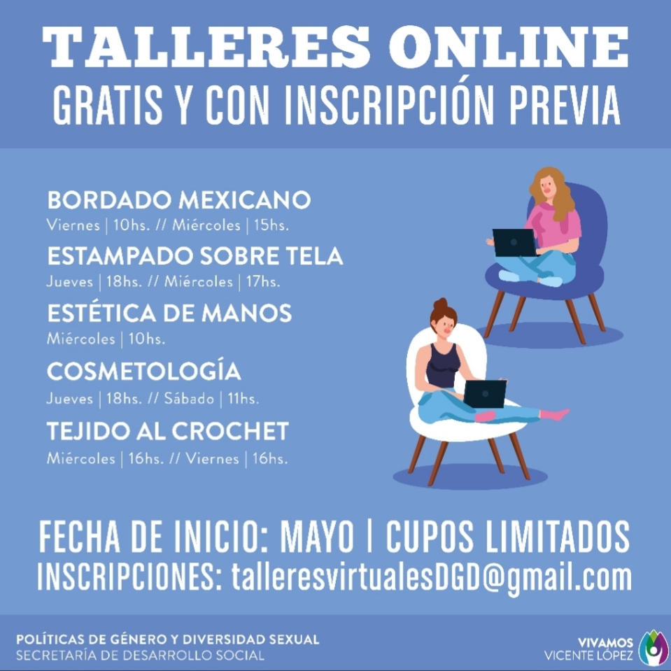 centromujervl's tweet photo. ¡¡Inscribite a los nuevos Talleres gratuitos on line, ahora también podemos aprender quedándonos en casa!! #inclusionlaboral #cursosytalleres #ideaycreatividad @jorgemacri @soledadmartinez @gabisalusso @VivamosVL https://t.co/EFLryfsc2I