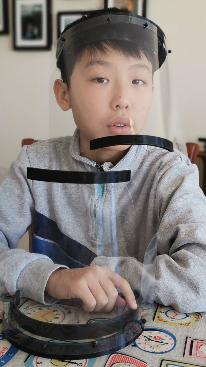 TMSYork's tweet photo. Our clever Yr8 pupil Puyuan @TMSYork is not only an accomplished violinist. He is thoughtful and DT-skilled too. Saving up for his own 3D printer, he has made visors at home for #NHSheroes https://t.co/Dlq4JfBbEX