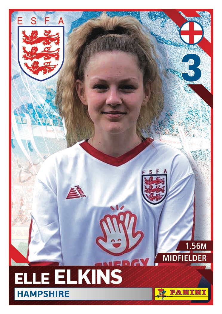 England Schoolgirls' <a href="/OfficialPanini/">Panini UK & Ireland</a> digital stickers🏴󠁧󠁢󠁥󠁮󠁧󠁿

England Schoolgirls' number 3- Elle Elkins 🏴󠁧󠁢󠁥󠁮󠁧󠁿👏

<a href="/HantsSchoolsFA/">Hampshire Schools FA</a> 
#EsfaU15  #gotgotneed #England #football #englandschoolgirls 
🔴🔵⚪️