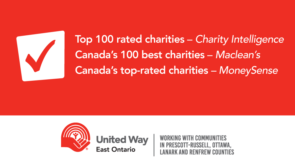 UnitedWayEO's tweet photo. Want to give to a local charity that's accountable to its donors &amp; makes a difference in your community? That's us!  💞

@UnitedWayEO made @CharityCanada, @macleans &amp; @MoneySense lists of top 100 Canadian charities for our transparency &amp; results reporting: https://t.co/OXOJ9Dmxnv https://t.co/laC8r8h1ew
