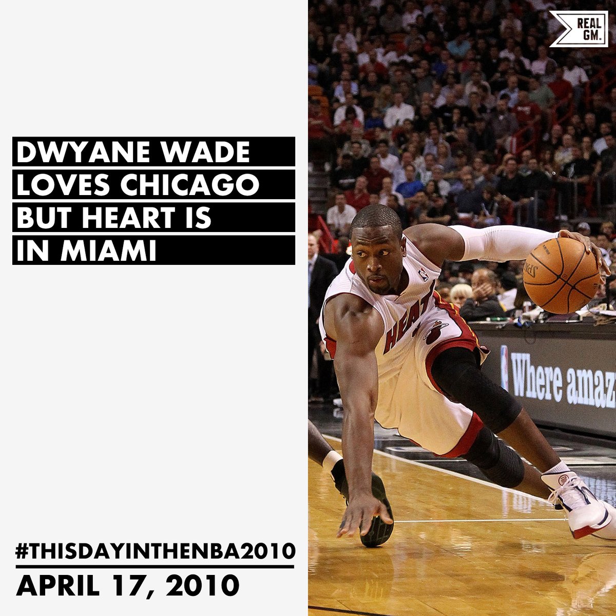  #ThisDayInTheNBA2010April 17, 2010Dwyane Wade Loves Chicago, But Heart Is In Miami https://basketball.realgm.com/wiretap/203349/Dwyane-Wade-Loves-Chicago-But-Heart-Is-In-Miami