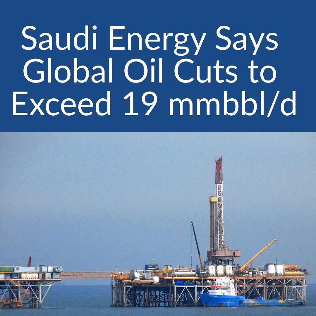 EnergyBOnline's tweet photo. Saudi Arabia’s energy minister, Prince Abdulaziz bin Salman, opined that global oil cuts will amount to 19.5 million barrels per day (mmbbl/d) with the OPEC+ cuts and G20 pledges, according to Reuters. https://t.co/I50HruEmqq
