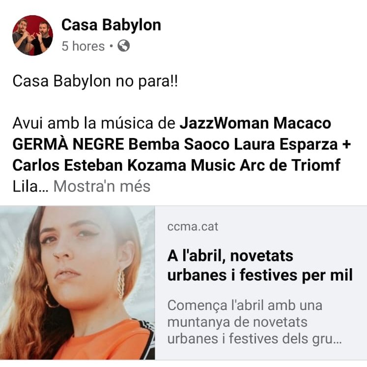 Moltíssimes gràcies a <a href="/casababylonicat/">Casa Babylon iCat</a> per fer-nos sonar al seu programa aquests dies de confinament! 🎶