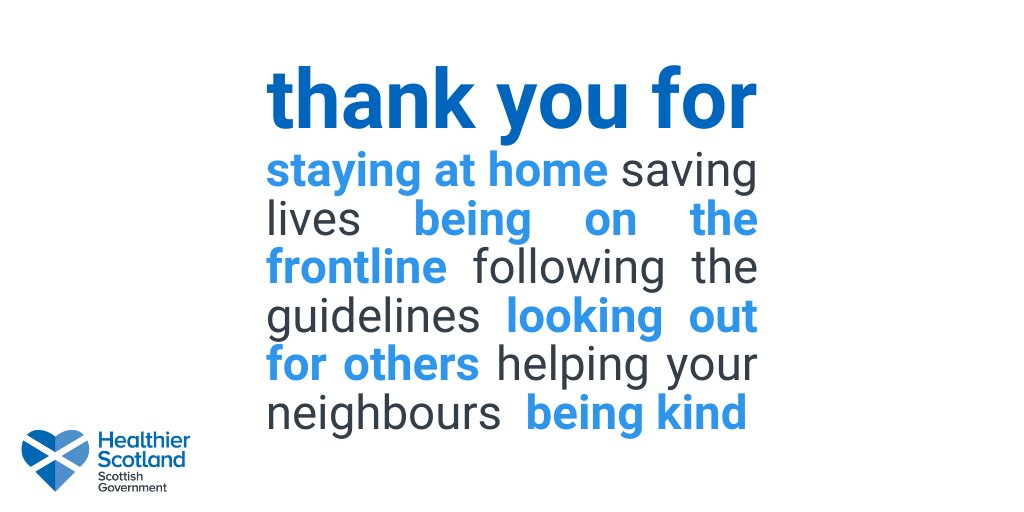 scotgov's tweet photo. Please stay at home this weekend.

By doing so you’re helping save lives. You’re respecting those working on the frontline. You’re making a real difference.

Thank you 💙

Essential health information on coronavirus ➡ https://t.co/l7rqArB6Qu https://t.co/HDzYL4yEGh