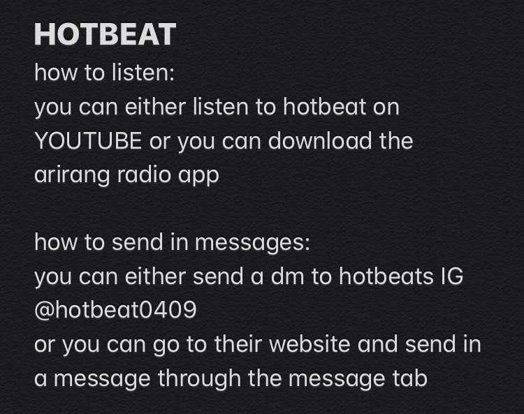 HOW TO LISTEN & SEND IN MESSAGES FOR HOTBEAT: