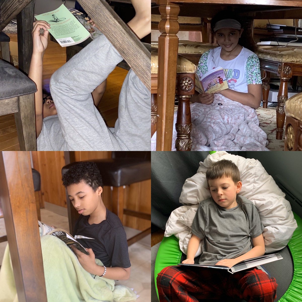 KaylaCreighton4's tweet photo. These look like comfy reading spots! #RIReadsAtHome #HennesseyRising #AprilReadingChallenge @RIDeptEd @GovRaimondo @lnreilly @MsCarr12 https://t.co/Uf0XQ4dL0u
