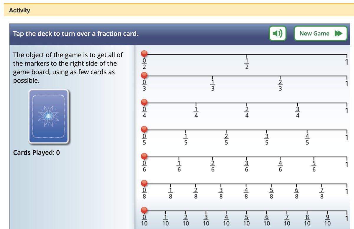 TeachwithALEX's tweet photo. This online interactive math game gives students the chance to practice adding and finding equivalent fractions!
#InteractiveFriday #COVID19Resources #VisualLearner #Fractions #NoSignInNeeded
https://t.co/TnOotEkuzS https://t.co/RUemKpMdOD