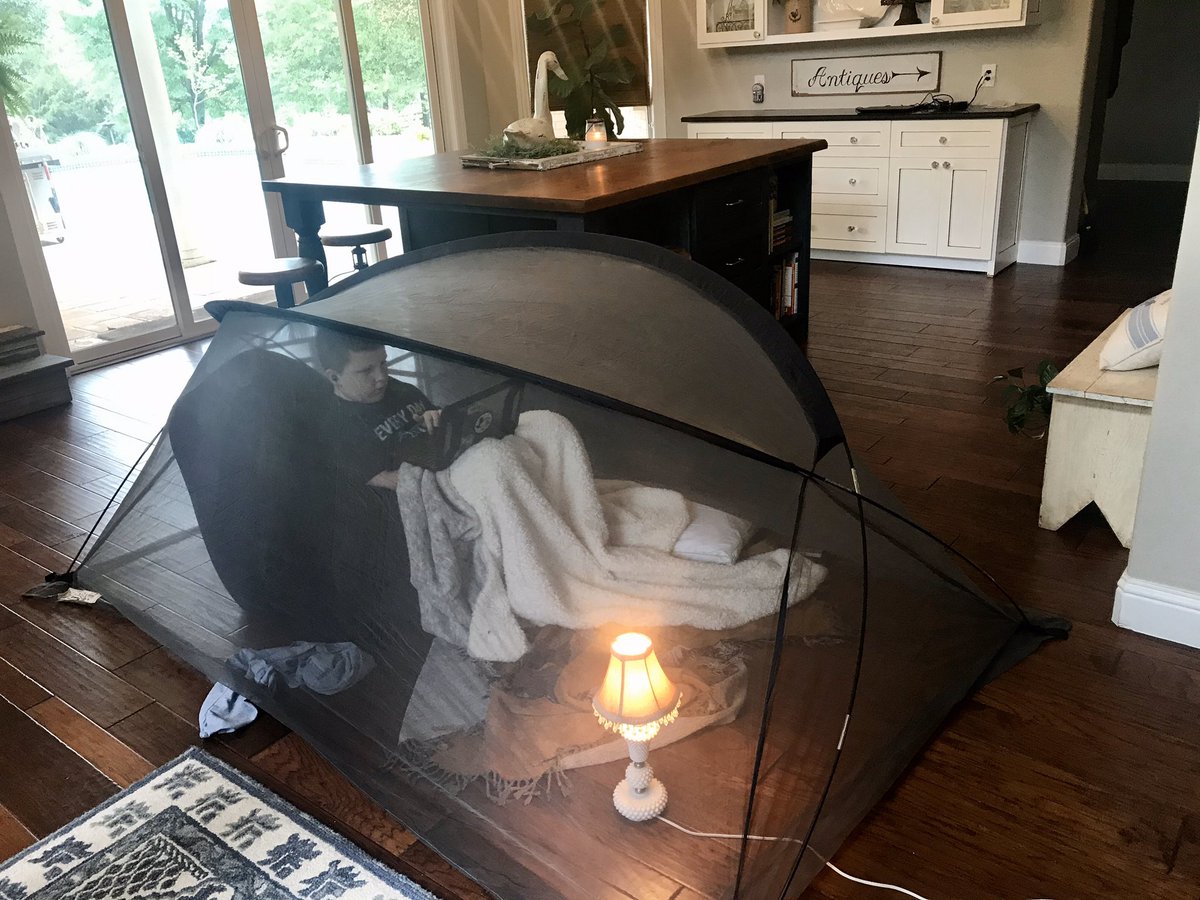 atiptonART's tweet photo. Fun Friday reading in forts! Henry was excited! ⛺️📕📗📘@NolaKWilson @MrsShehan1103 https://t.co/R4tWFV9sKo