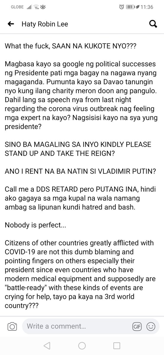 supermaryy_'s tweet photo. VERY WELL SAID *slow clap*

#COVID19PH #istandwiththepresident https://t.co/rpQXSAxdRi