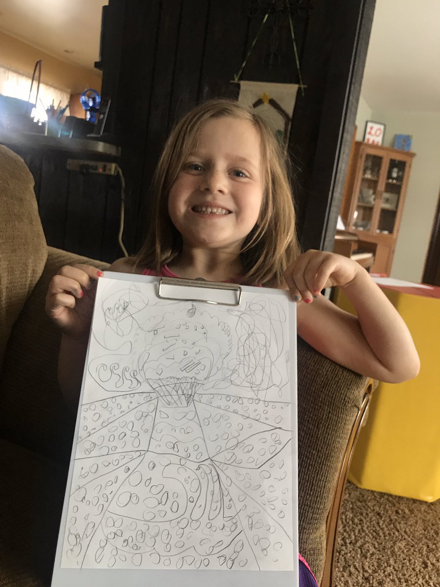 ChrissyDCarlson's tweet photo. @MrsSatherArtD70 Sadie doesn’t have you for art, but we loved you cupcake tutorial!  Thank you! https://t.co/o8U1rZeVkB