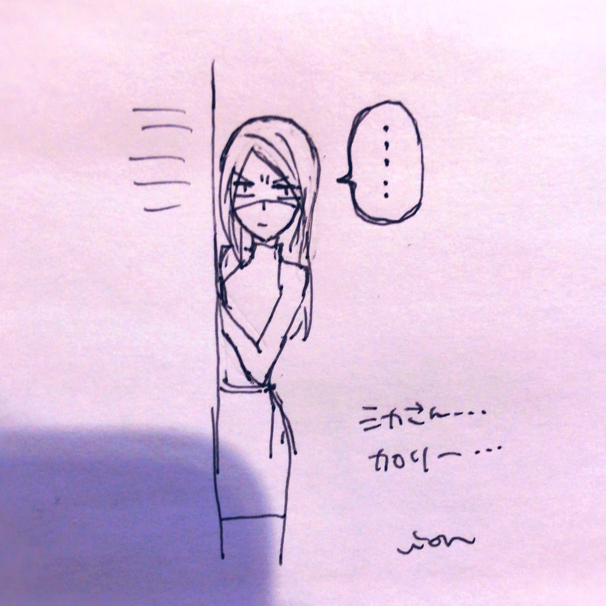 これはアリスが出てきた時仙台に行く前に速攻描いたアリスと杏とミカの落書き 