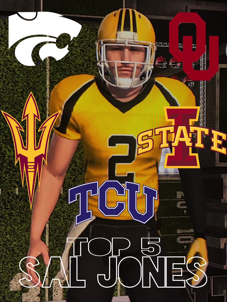 saljonesfb's tweet photo. Man, cannot believe it’s down to these 5 schools! Its been a long journey, but we’re finally here. These are the only schools I will continue speaking with/consider moving forward! #notinorder https://t.co/LnJ2qOnrAG