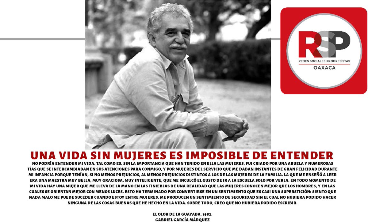 RSP_Oaxaca's tweet photo. El 6 de marzo de 1927, nació #GabrielGarciaMarquez
Bajo los primeros olores que anuncian lluvia, el jueves 17 de abril de 2014, a la edad de 87 años, muere en México, periodista colombiano y uno de los más grandes escritores de la literatura universal #Oaxaca #Literatura #RSP https://t.co/tGiAqKm282