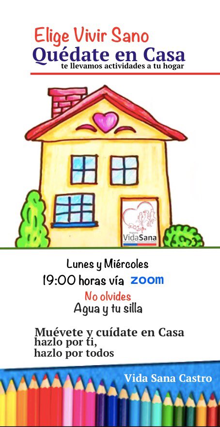 Corpocas's tweet photo. Nuestra Red de Atención Primaria de Salud a través del Programa Vida Sana invita a todos los usuarios del programa y a quienes deseen a participar de una sesión de ejercicio físico on line, a través de la plataforma Zoom, los días  lunes y miércoles a las 19:00 horas. https://t.co/ZxKgH93LFS