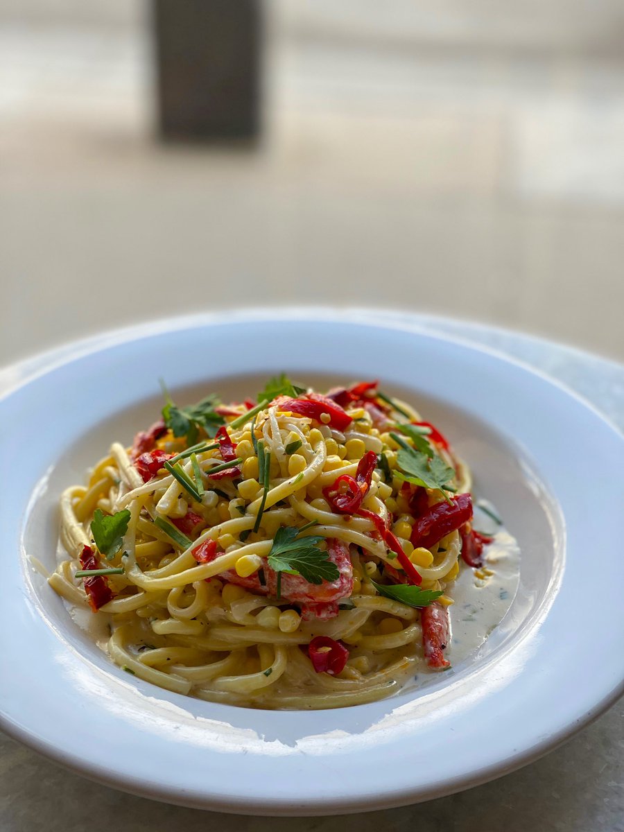 Friday #takeout special! King crab bucatini with corn and Calabrian chilies #minneapolis