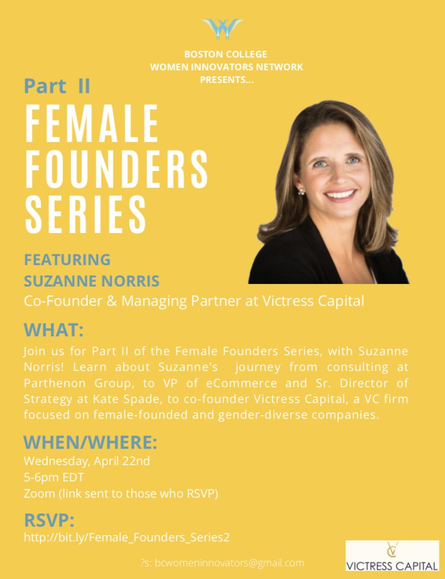 bcwinnovators's tweet photo. quarantine? quar-WIN-tine! Join WIN from home at Part II of our Female Founders Series, happening Wednesday on Zoom at 6pm EST!!🤩💪‼️ https://t.co/vMUOdpk3Vs