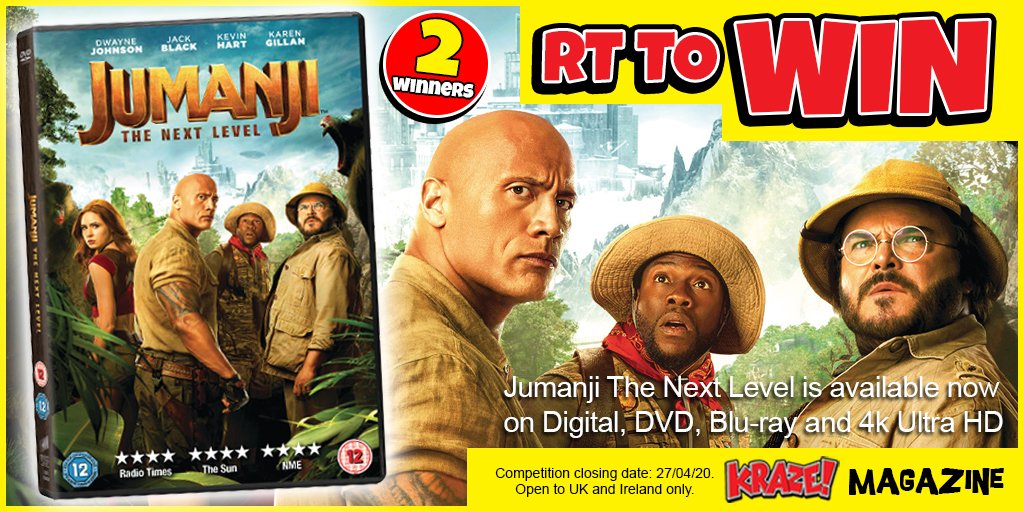 RT for a chance to #win a copy of Jumanji: The Next Level! Available now on Digital, DVD, Blu-ray and 4k Ultra HD. #comp #competition #giveaway #freebie #FreebieFriday