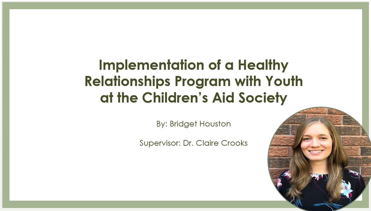 westernuCSMH's tweet photo. This week, we celebrate a victory 🎉👏 Congratulations to our own @westernuEdu MA student, Bridget Houston, on her successful thesis defence! Bridget worked under the supervision of Dr. Claire Crooks on the topic of implementation of an HRP with youth @CAS_LM
#CSMHRISER #HRPE https://t.co/Mg0h5bWHiI