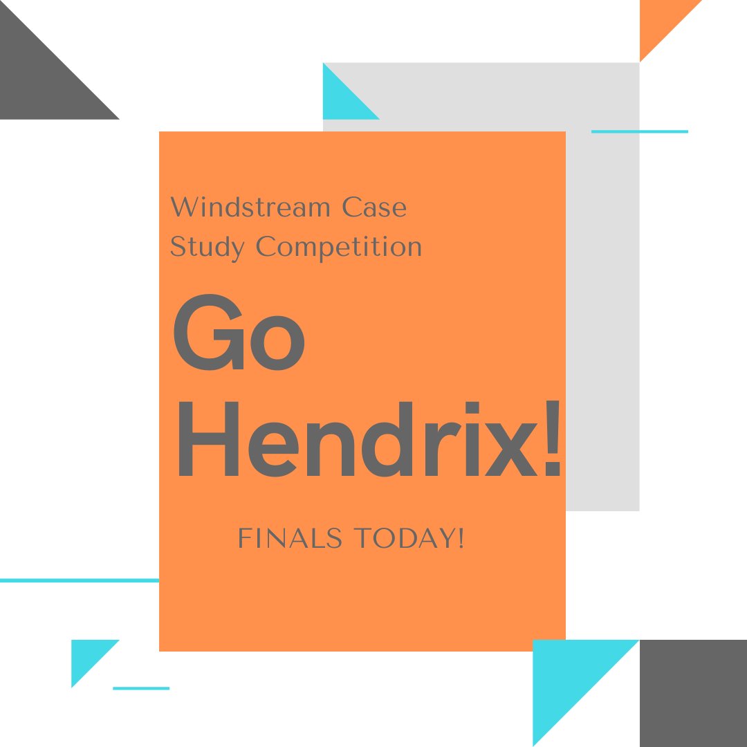 hendrixcollege's tweet photo. The Hendrix team made it to the FINALS of the Windstream Case Study Competition! Ashton McAnally ’22, Ivy Monroe ’21, Amanda Lee ’20, and Rachel McGhee ’22 are presenting *this morning* before the senior executive leadership team of @Windstream #BeHendrix https://t.co/Fj8HL2TOVX