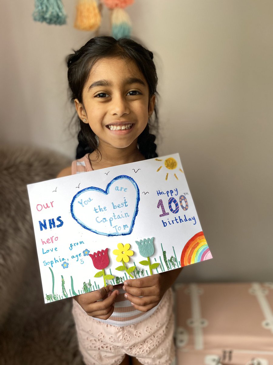 lavinia18's tweet photo. @DaviesReegan @captaintommoore @NHSMillion Happy 100th birthday to Captain Tom - our NHS hero!! Thank you Reegan for doing this - we loved making our card and joining in to celebrate this amazing man! National Treasure x #makeacardfortom #nhshero #legend #nhs @HollyTreesSch @earlyyearsHTPS https://t.co/RH5CEfhDne