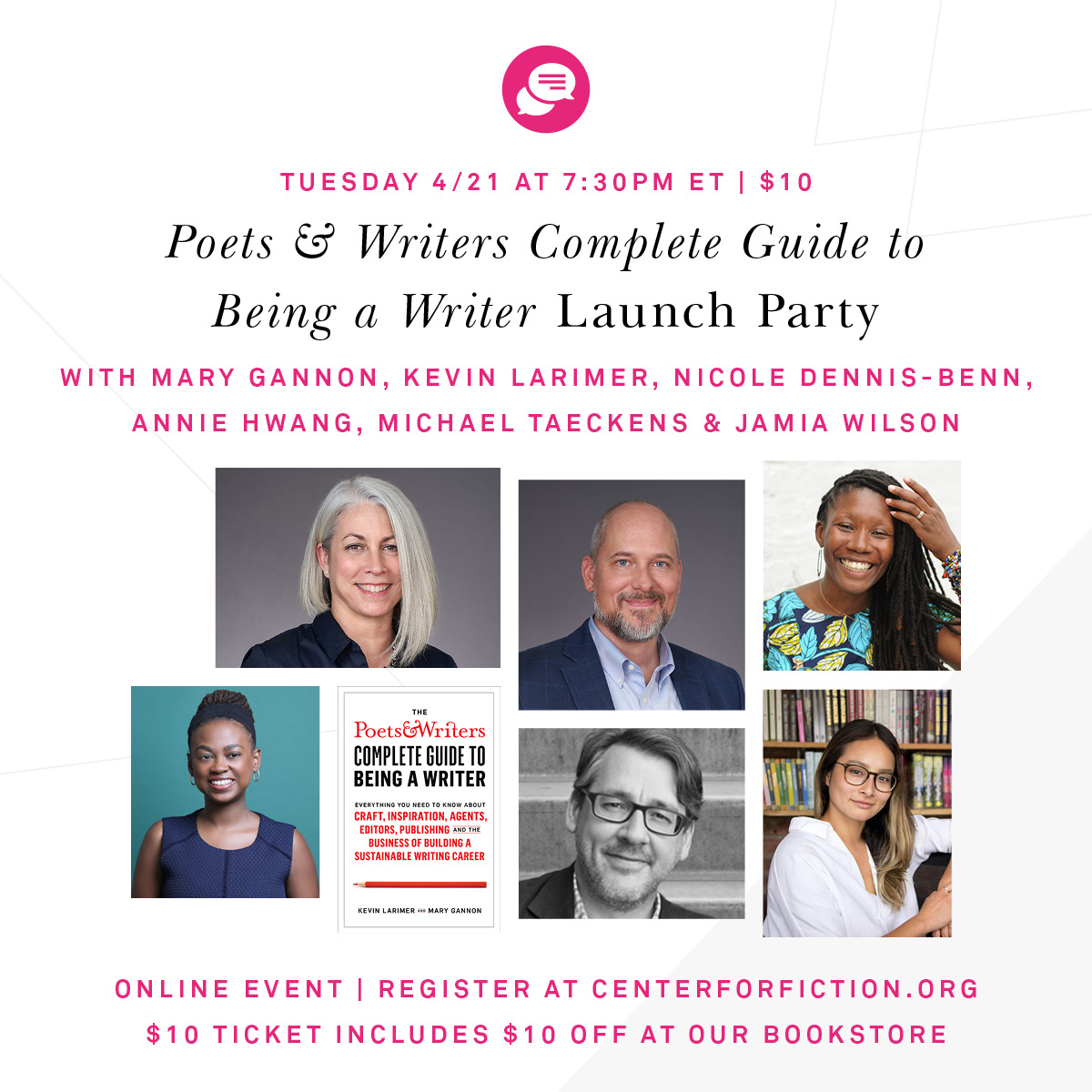 poetswritersinc's tweet photo. TOMORROW: @gannonme and @KevinLarimer will lead a discussion on writing as an act of generative good. They'll be joined by @ndennis_benn, Annie Hwang, @mtaeckens, and Jamia Wilson. 

The book: https://t.co/YrFZDSazm4

Hosted by @Center4Fiction: https://t.co/r5y7muJHXu https://t.co/iKEvJfdvbR