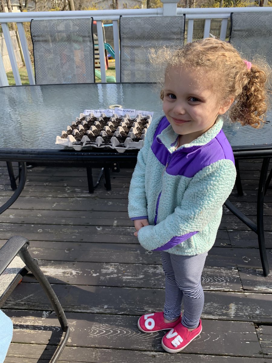 OfficialHHHCSD's tweet photo. Mrs. Tesoriero from the Reach-CYA Pre-K program at Otsego assigned her classes to plant seeds and record their observations on a daily basis. This is Mackenzie, demonstrating her hard work planting flowers and vegetables on the first day. #HHHCSD https://t.co/7wXrpbMjqb