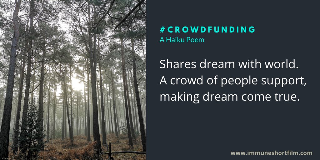 film_immune's tweet photo. Today is #HaikuPoetryDay! We wrote this Haiku as a thank you to all our #ImmuneFilm supporters. 
 
We're not  finished yet, still 15 hours left to pick a perk! -> https://t.co/LsfVLVcypt #crowdfunding #indie #scifi #thriller #shortfilm https://t.co/Zo5N1x4Yxy