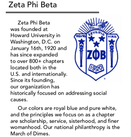 FairmontStateGL's tweet photo. Our final #Sorority highlight for virtual #GreekWeek is the @IotaPhiZetas, one of our historically Black Chapters. Check out some more info on them below and tune in tomorrow for one more chapter highlight! #GreekLIfe https://t.co/qACPPH8eJ9