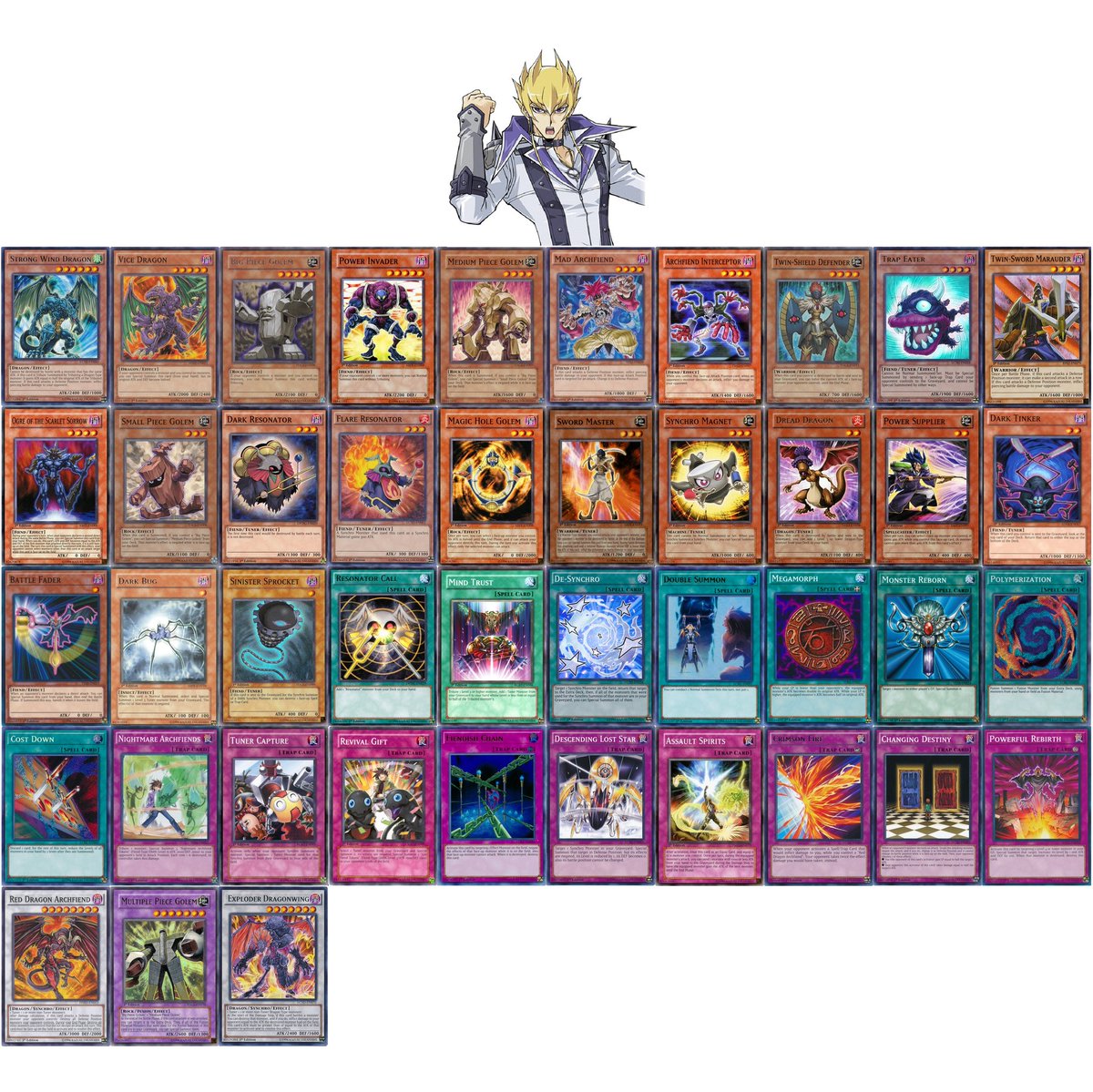 DECK JACK ATLAS - YU-GI-OH! 5DS, CARTAS DO ANIME. 