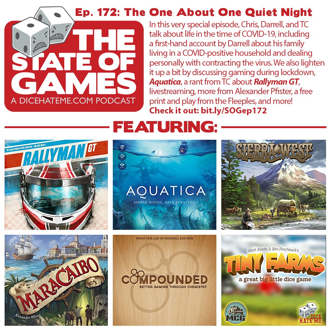 A very special episode of <a href="/thestateofgames/">The State Of Games</a> is live! During this time of self-isolation and social distancing, come sit with <a href="/getlouder/">Darrell Louder</a> <a href="/PuppyShogun/">T.C. Petty III 🇺🇦</a> &amp; me for a chat about life in the time of COVID-19 and how to cope with the help of friends and good games. bit.ly/SOGep172