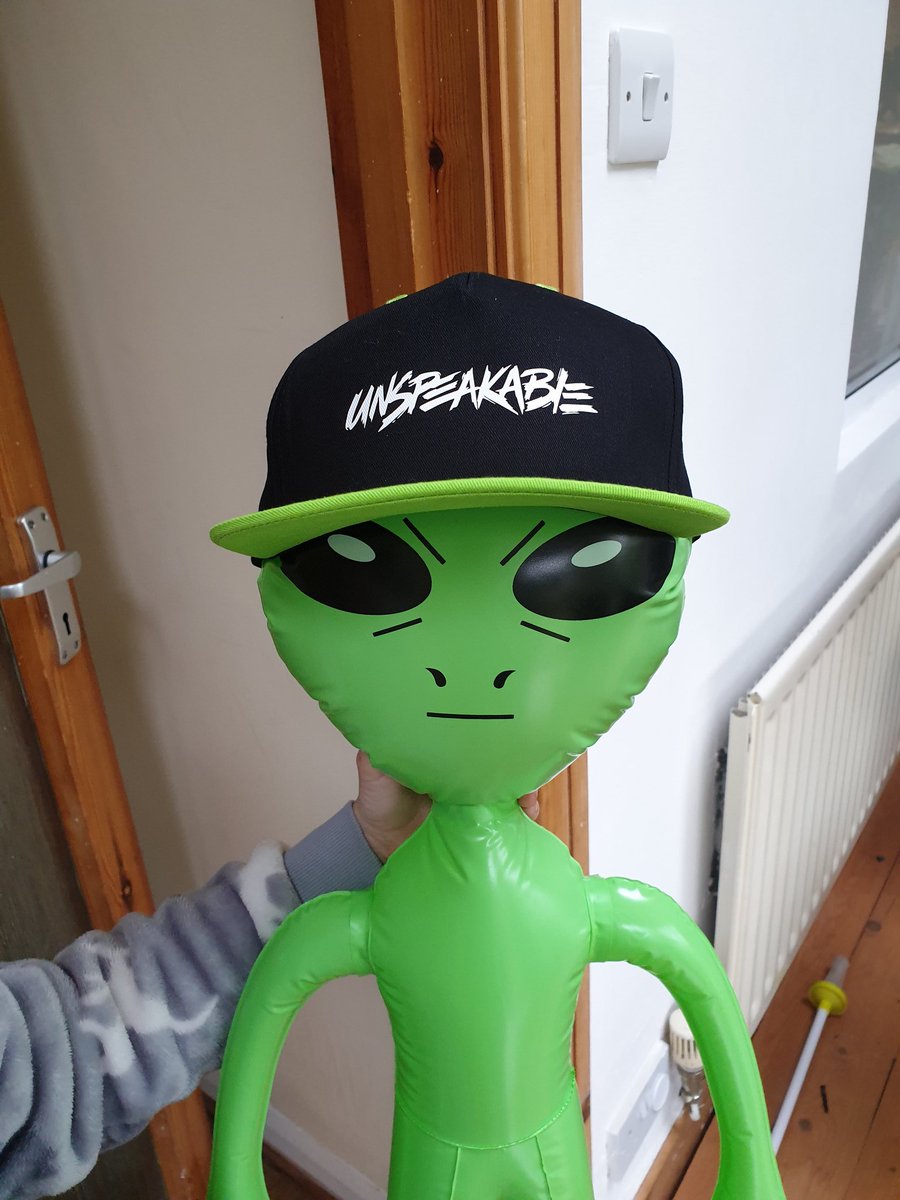 itsljphelps's tweet photo. @UnspeakableGame making a 10 year old boy and his alien Rhubarb very happy during lockdown. Thank you 😀 #unspeakablemerch https://t.co/RUUbTTswoe