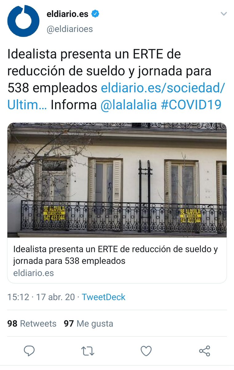 Maxferibar's tweet photo. @JesusEncinar Entre su twit criticando la #rentaminimavital y su ERTE a 508 empleados han pasado menos de 24 horas....
De "Idealista" tiene poco...De indecencia mucho ! #VerguenzaAjena #ConUnPar #SinPonerseColorado https://t.co/1vj7qUYROC