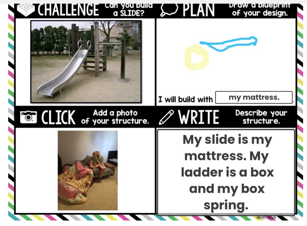 MrsFrysKinders's tweet photo. A few more from our "Build a Slide" challenge! #STEMBins #bhesbettertogether #seesaw @brookebrownTOTB https://t.co/Nxy7AGbcbd