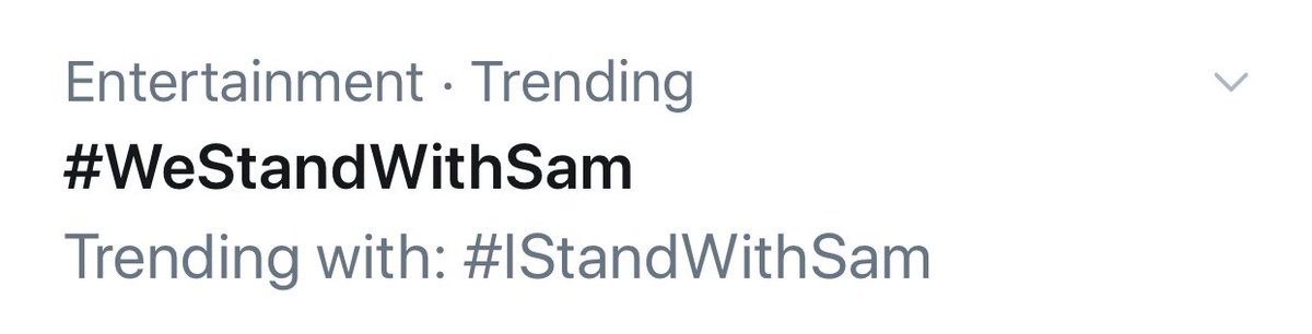 WilliamShatner's tweet photo. Look at what is trending! #WeStandWithSam!👍🏻 https://t.co/sk9v0VgJjk