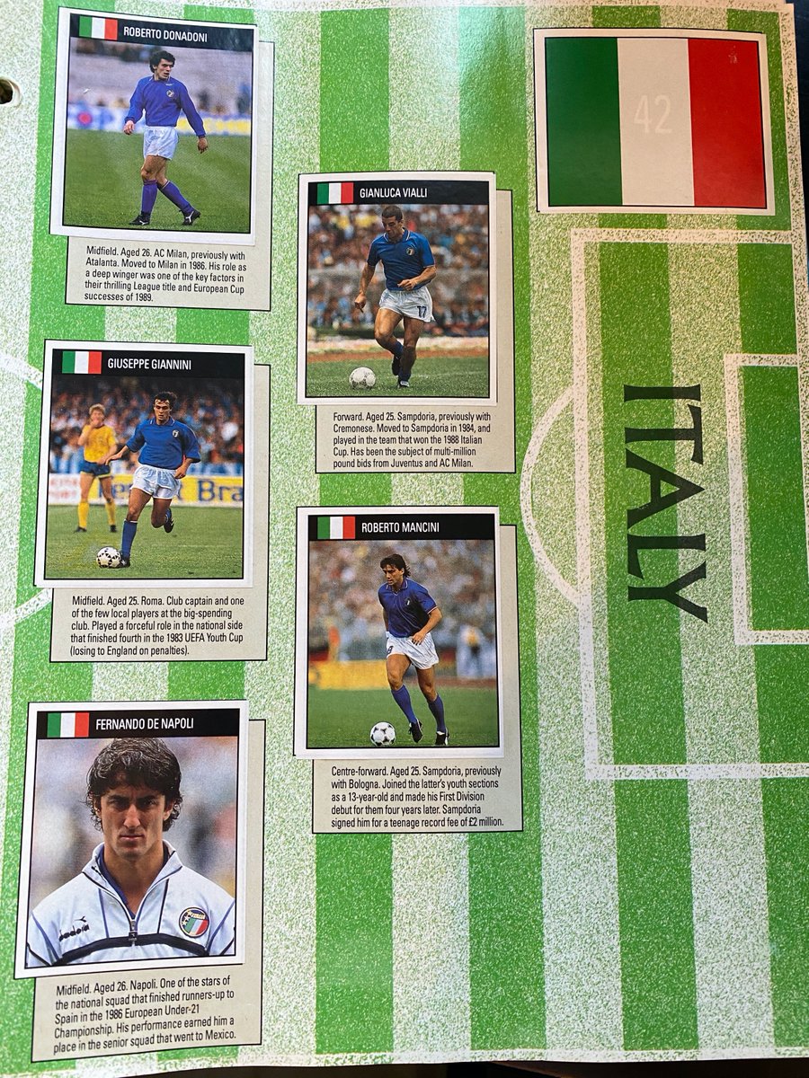 Italy then, and they obviously didn't see Bobby Baggio making much of an impact so why bother including him