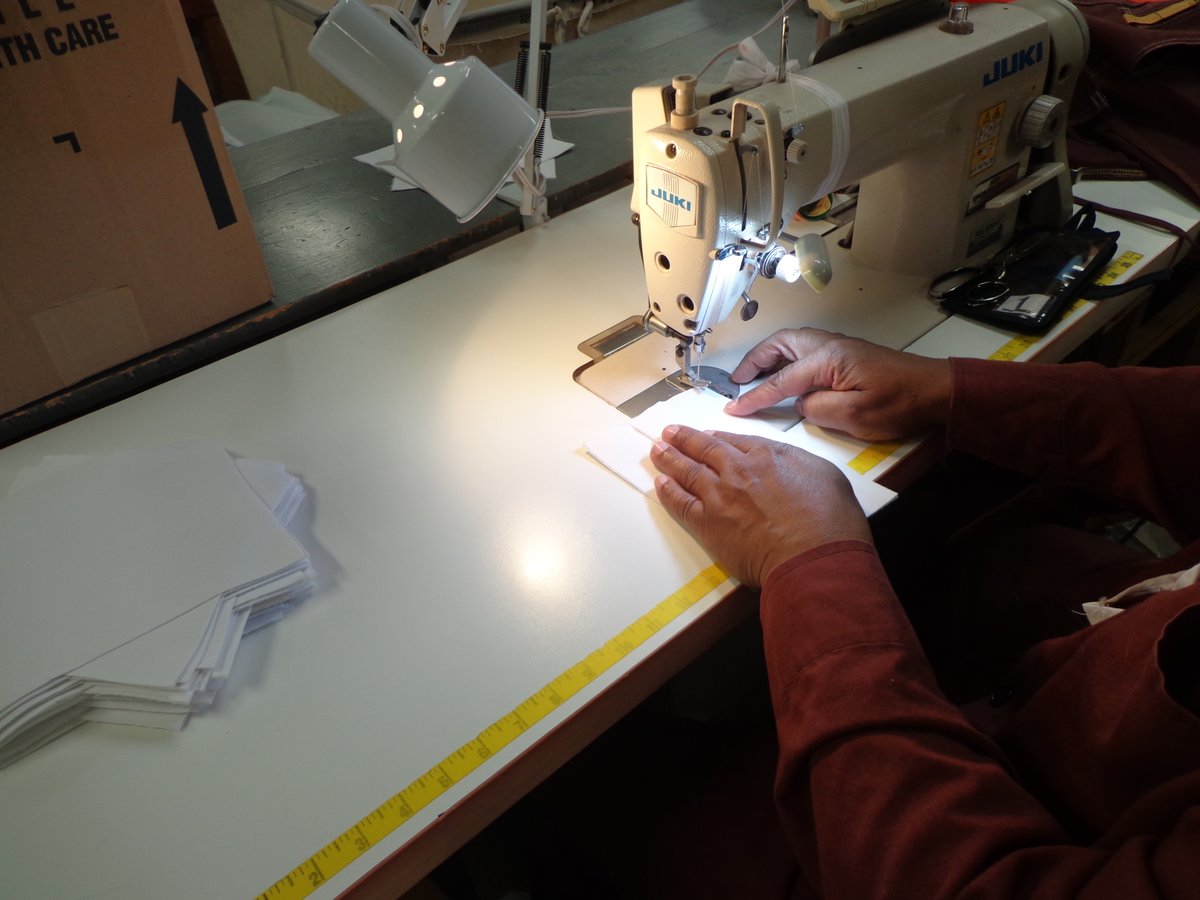 CorrectionsPA's tweet photo. When #COVID19 mitigation efforts began, Pennsylvania Correctional Industries set out to make 150,000-200,000 masks to help staff and inmates. 

On Tuesday, PCI shipped it’s 300,000th mask!

These masks will support county jails, state veterans homes and state employees across PA. https://t.co/zEEQ8HzN4v
