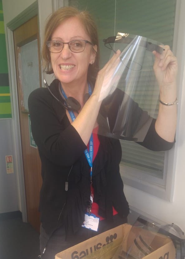 DorsetHealth's tweet photo. Donna &amp; our procurement team were pleased to receive this donation of visors from local company @Aethadesign - thank you! Find out more about PPE donations: https://t.co/VdU6BxwrtA https://t.co/7uWobmQJN3