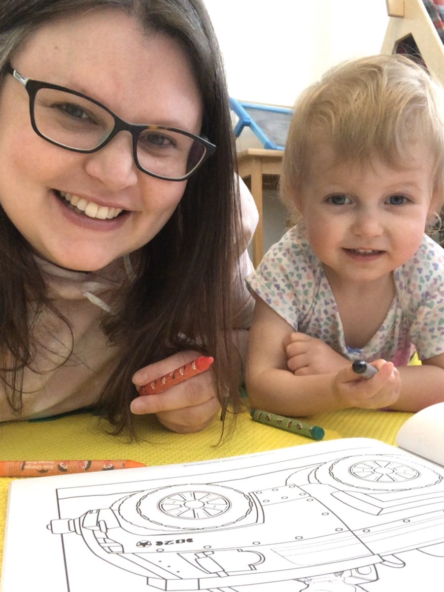 Finishing off @DrRThorntonPS’s virtual spirit week by doing my favourite indoor activity, colouring with my daughter!