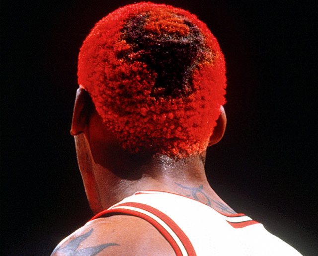 dennis rodman green hair