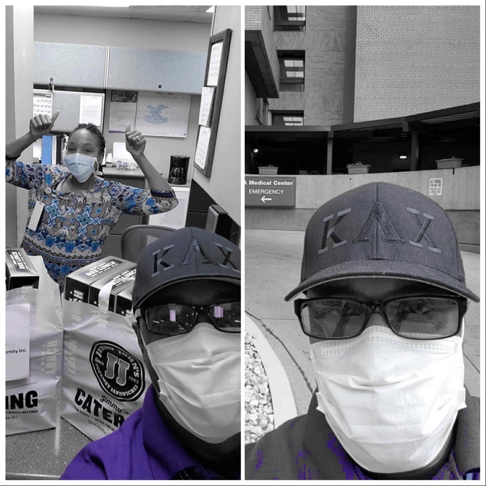 KLCmilitaryfrat's tweet photo. #FratFriday #ChapterSpotlight - Alpha Delta Chapter Sergeant-At-Arms, Bro Demetrish "PREST1G3" Smith, delivered lunch to the emergency workers at the VA hospital in Birmingham, AL on behalf of the chapter. #KLC #KappaLambdaChi #MilitaryFraternity #ExceptionalGentlemen https://t.co/vZQLKAVRRm