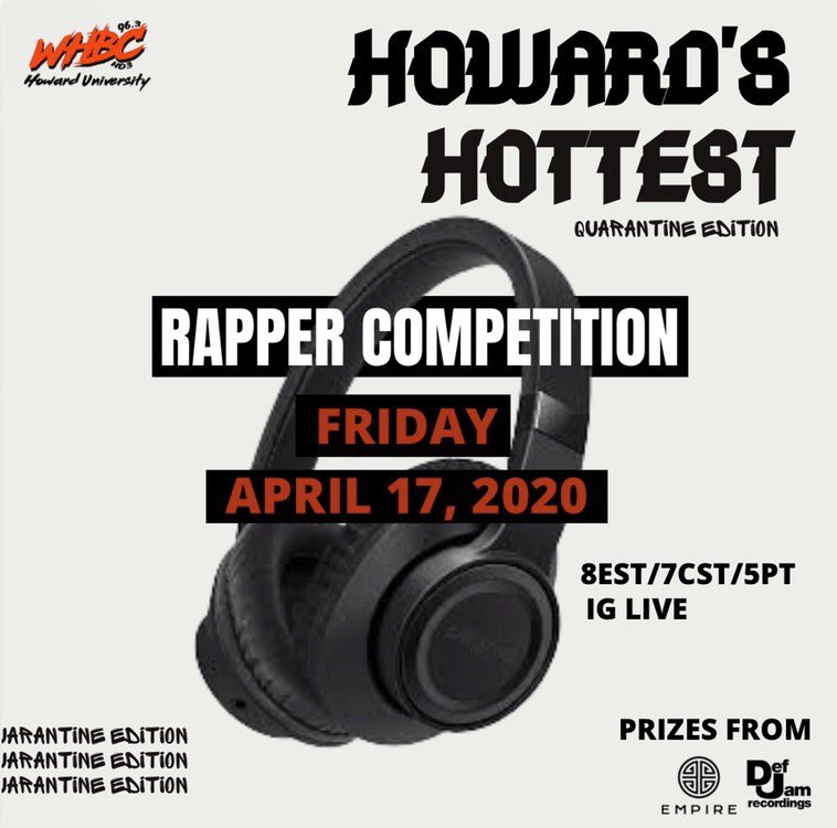 Our second competition for online Howard’s Hottest will be today‼️Y’all don’t want to miss out!! @WHBC_HowardU