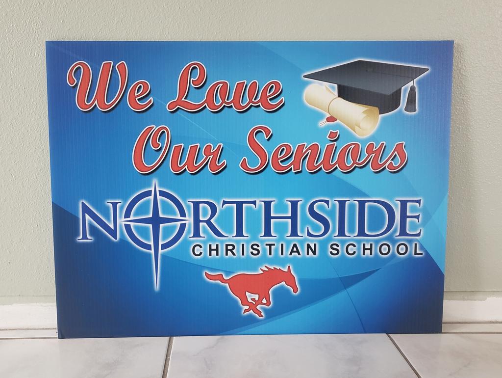 Tampa_Bay_Signs's tweet image. Coroplast Signs - 18"x24" Printed full color on 4mm material with step stakes for the Senior Class of 2020 at @NCSMustangs in St. Petersburg. 
#coroplastsigns #Classof2020