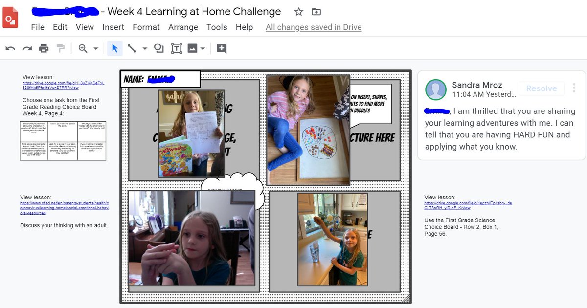 MrozMasterminds's tweet photo. Students @cfisdfiest continue to share #AuthenticEvidence of their learning while using the CFISD Learning at Home Resources & receiving #ImmediateFeedback. @CopperfieldRose #FiestRoar #FiestLegacy #CFISDSpirit @brandEDU @CyFairJoel #WeAreOne @CFISDPK @GoogleForEdu @MeredithAkers https://t.co/TXMjX78j1g