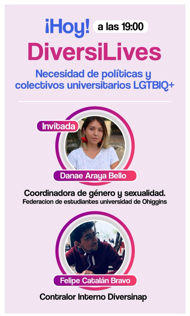 diversinap's tweet photo. Hoy partimos con nuestro Contralor Interno @pipediversilife y Danae Araya, coordinadora de género y sexualidad de la FEUOH, hablando sobre la Necesidad de políticas LGTBIQ+, la existencia de la @OficinaEquidad , la Digen y el #DMR. Y los desafíos que se nos vienen. https://t.co/bWbtbRj4N2