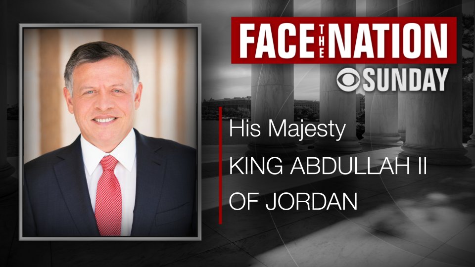 SUNDAY: We speak with <a href="/KingAbdullahII/">عبدالله بن الحسين</a> of Jordan to learn what his country is doing to stop the spread of #coronavirus in the Middle East and how the global community is fighting #covid19

📺 On TV, radio, and streaming online at cbsn.ws/3aj2vWq, don't miss <a href="/FaceTheNation/">Face The Nation</a>