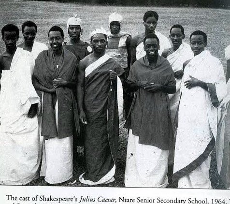 UgandanHistory's tweet photo. A young Museveni (R) was part of the cast of Shakespeare’s Julius Ceasar, Ntare School, 1964. https://t.co/F6nyfgAKhI