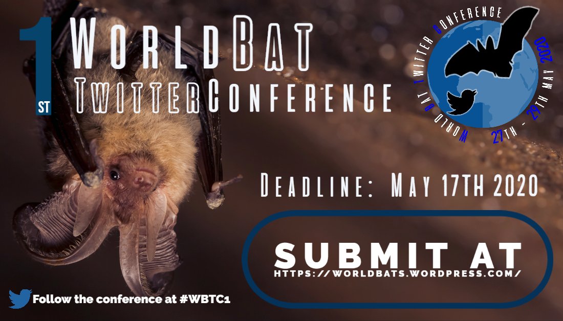 adria_baucells's tweet photo. 1st World Bat Twitter Conference!!!
Abstract submission is now open https://t.co/aLi0CzQ1kX Follow it here #WBTC1 
Excellent initiative by @JackBHooker and excellent date to be advertised! #BatAppreciationDay 
Hope to see you there!
#bats #murcielagos https://t.co/phehsO25uX