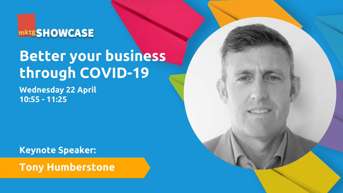 Virtual Event: <a href="/mktgSHOWCASEUK/">marketingSHOWCASE</a> 22 April, 10am - 2pm. Join FREE👇

Our Main Man, M.D. Tony Humberstone will be featuring as a keynote speaker from 10:55 - 11:25: Better your #business through COVID-19

We'd love to see you there! Get your access FREE:
👉 bit.ly/34UOgpP