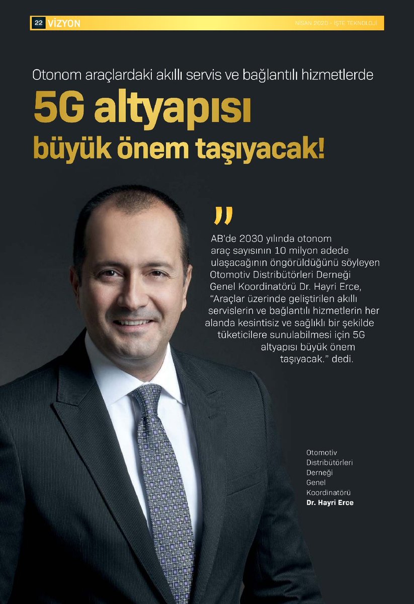 svsacikgoz's tweet photo. ODD Genel Koordinatörü Hayri Ece ( @Hayrierce ) @Turkcell dergilik vizyon sayfasında 2030 otonom araç geleceği ve sektör hakkındaki görüşlerine yer verilen yazısı... Keyifli okumalar... #odd #otonom #otomotiv #satış #satissonrasi #aftersales https://t.co/0Mr2RJBcAd
